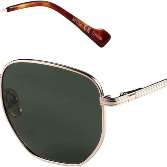 Hexagon Polarized Retro Sunglasses for Men Women-Vintage Metal Frame Design UV P - Picture 1 of 5